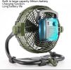 12V Camping Fan Portable Fan 5200Ah Battery Operated Fan Outdoor Fans with Light for Home and Office Tourism Emergency - as Pic