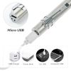 Energy-saving Portable Professional Medical Handy Pen Light USB Rechargeable Mini Flashlight LED Torch with Stainless Steel Clip - white light