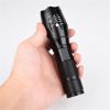 Cross Border T6 Strong Light Flashlight LED Aluminum Alloy Telescopic Zoom USB Charging Outdoor Searchlight Remote Flashlight - black