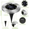 4Pcs Solar Powered Ground Light Outdoor IP65 Waterproof Buried In-Ground Lamp Decorative Path Deck Lawn Patio Lamp - Silver