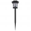 vidaXL Outdoor Solar Lamp LED Light Set 12 pcs with Spike 3.4"x3.4"x15" - Black