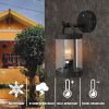 Wall Light Dusk to Dawn Sensor Outdoor Wall Lantern with E26 Bulb - black