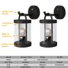 Wall Light Dusk to Dawn Sensor Outdoor Wall Lantern with E26 Bulb - black