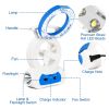 Desk Cooling Fan w/180Â°Adjustable LED Lamp Baby Stroller Fan Emergency Flashlight Torch - Blue