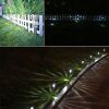 12 pcs Garden Outdoor Stainless Steel LED Solar Landscape Street Lamp Courtyard Lamp White Light - PICTURE