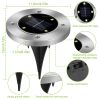 4pcs Solar Ground Light Waterproof Buried Light In-Ground Path Deck Lawn Patio Light 4LED - Silver