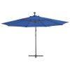 vidaXL Cantilever Umbrella with LED Lights Azure Blue 137.8" - Blue