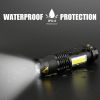 Mini Rechargeable LED Flashlight Use XPE + COB lamp beads 100 meters lighting distance Used for adventure; camping; etc. - Blue