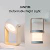 Foldable Touch Dimmable Reading LED Night Light Portable Lantern Lamp USB Rechargeable For Home Decor - White - 0.5 watts