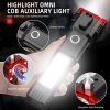 USB Charging Super Bright LED Flashlight with Safety Hammer Side Light Torch Light Portable Lantern Outdoor Adventure Lighting - red