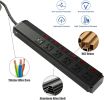 Bosonshop Surge Protector Power Strip with Outlets and USB Charging Ports 6-Foot Cord for Home, Office -Black (2, 5 outlets+2 USB) - KM3732