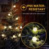 Globe String Solar Lights 30 Ball LED Fairy Solar Lamps 8 Lighting Modes IP65 Waterproof Decorative Lamp - Cold