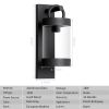 Wall Lights Outdoor Lantern with Dusk to Dawn Sensor E26 Bulb (Not Include) Max 28W - DARK GREY