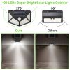 Solar Wall Light Outdoor 100LEDs PIR Motion Sensor Lamps IP65 Waterproof Night Lights - Black