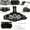 Rechargeable Headlamp 20000 Lumen LED Headlight 6 Modes Headlamp - Black