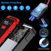 Car Jump Starter Booster 2500A Peak 25800mAh Battery Charger Power Bank with 4 Modes LED Flashlight for Up to 6.0L Gas or 3.0L Diesel Engine Car - Red