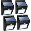 4 Pcs 30 LED Solar Lights Motion Sensor Solar Powered Wall Lights for Garden Pathway - as show