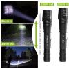 2Packs T6 Tactical Military LED Flashlight 50000LM Zoomable Rechargeable Flashlight Torch w/ 5Modes SOS Night Light  - Black