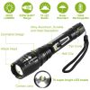 2Packs T6 Tactical Military LED Flashlight 50000LM Zoomable Rechargeable Flashlight Torch w/ 5Modes SOS Night Light  - Black