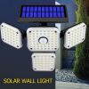 144 LED Solar Power PIR Motion Sensor Light 4-Head Outdoor Security Waterproof - 12000lm