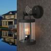 Wall Light Dusk to Dawn Sensor Outdoor Wall Lantern with E26 Bulb - black