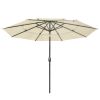 10Ft 3-Tiers 32LEDS Patio Umbrella Beige - LA01