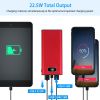 20000Mah Power Bank Portable Charger External Battery Pack 22.5W Super Fast Charging with LED Display Flashlight Fit for iPhone Samsung - Red