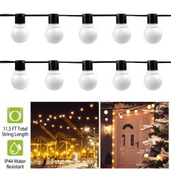 Plug-in Globe String Light Warm White Fairy Light Bulbs Outdoor Water Resistant - Warm White