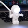 Portable USB Powered Night Light White Astronaut Shape Reading Desk Lamp DC 5V LED Light For Computer Laptop PC Lighting Space - white