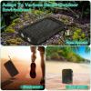 10000mAh Solar Power Bank External Battery Pack Dual USB Ports Outdoor Charger with Battery Indicators SOS LED Lights Compass Camping Hiking - Black