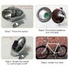 Vintage Bicycle Front Headlight Retro Metal Chrome Silver Shell Bright Bike LED Light Night Riding Safety Cycling - Silver