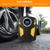 Portable Car Tire Inflator DC 12V Digital Car Air Pump Compressor Electric Air Pump with LED Light 150PSI - Black+Yellow