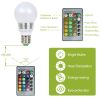 16 Colors Change LED Bulbs E27 3W RGB Dimmable Mood Lighting Lamp IR Remote Control - White