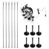 Set of 6 RC String Light Pole;  9 FT Lighting Stand ;  LED Solar Bulbs for Parties;  Christmas - Horn