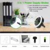 Portable Camping LED Fan 2 in 1 Outdoor Battery/USB Operated Hanging Hook Camping Hiking Travel Lantern Cooling Fan - Black & White