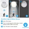 Wireless LED Spotlight 90 Degree Motion Sensor Night Lamp 360Â°Rotate Cordless Stairs Lights Battery Operated - White