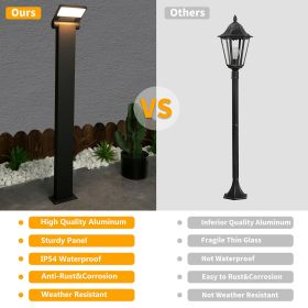 Inowel Outdoor Pathway Lights LED Bollard Light Landscape Path Light Modern Waterproof Driveway Lights 11706 - Black - 23.62in