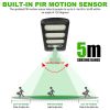 Outdoor Solar Street Wall Light Sensor PIR Motion LED Lamp w/ Remote - as picture