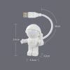 Portable USB Powered Night Light White Astronaut Shape Reading Desk Lamp DC 5V LED Light For Computer Laptop PC Lighting Space - white