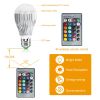 9W LED Light Bulb E27 RGB Lamp Bulb 16 Colors Changeable 24-key IR Remote Control - White