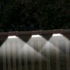 4Pcs Solar Powered LED Step Lights Outdoor IP55 Waterproof Dusk To Dawn Sensor Fence Lamps - Brown