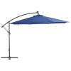 vidaXL Cantilever Umbrella with LED Lights Azure Blue 137.8" - Blue