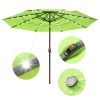 10Ft 3-Tiers 32LEDS Patio Umbrella Fruit Green