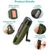 2 Packs Hand Crank Solar Powered Flashlight 3 LED Emergency Light Solar Torch for Camping Climbing Outdoor Activity - Green