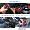 Car Jump Starter Booster 2500A Peak 25800mAh Battery Charger Power Bank with 4 Modes LED Flashlight for Up to 6.0L Gas or 3.0L Diesel Engine Car - Red