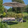 10 Feet Patio Solar Powered Cantilever Umbrella with Tilting System - Beige