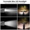 Bike Headlight USB Rechargeable LED Bicycle Front Light IPX6 Waterproof Bicycle Headlight Aluminum Alloy Shell Bike Headlight - Black