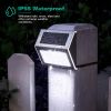 dec6Packs Solar Step Lights Stainless Steel Outdoor Solar Deck Lights LED Fence Lamp for Outside Garden Backyard Patio Stair Wall - Silver