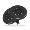 Solar Disk Garden Lights 8 LED Solar Ground Lights Waterproof Patio Outdoor Light with Light Sensor - black