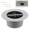 Solar LED Disk Lights IP44 Water-Resistant Light Sensor Lawn Light Auto On/Off Light Built in for Garden Yard Deck Path - Silver